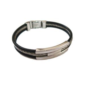 EDFORCE stainless steel & rubber bracelet